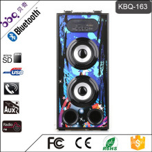 BBQ KBQ-163 Newest Mini Portable Leather Bluetooth Speaker vs Colorful Front Panel & Gas Port & Marquee Lights & TF/USB/FM Radio